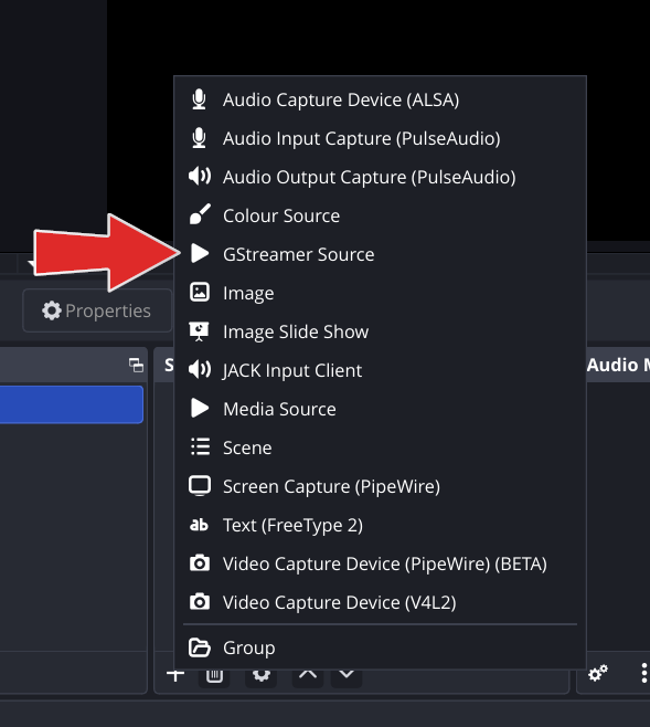 GStreamer Source in OBS